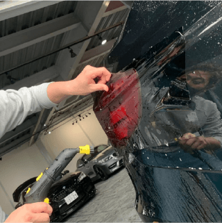 レンズフィルム施工写真１